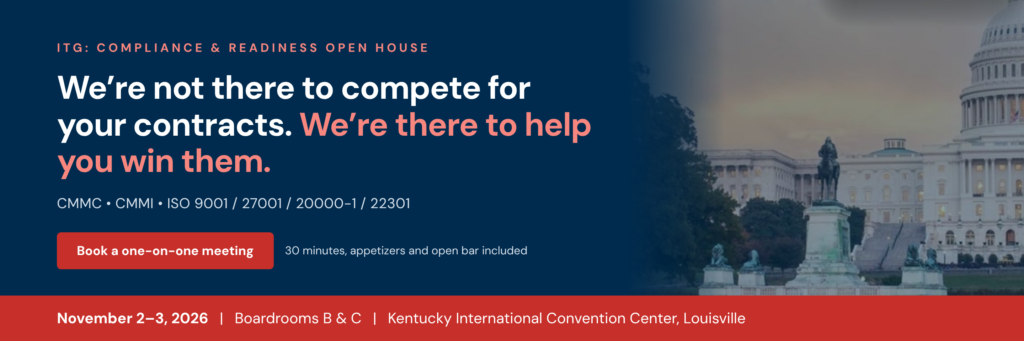 ITG Compliance & Readiness Open House, Louisville, November 2 to 3, 2026 1 ITG Compliance & Readiness Open House, Louisville, November 2 to 3, 2026